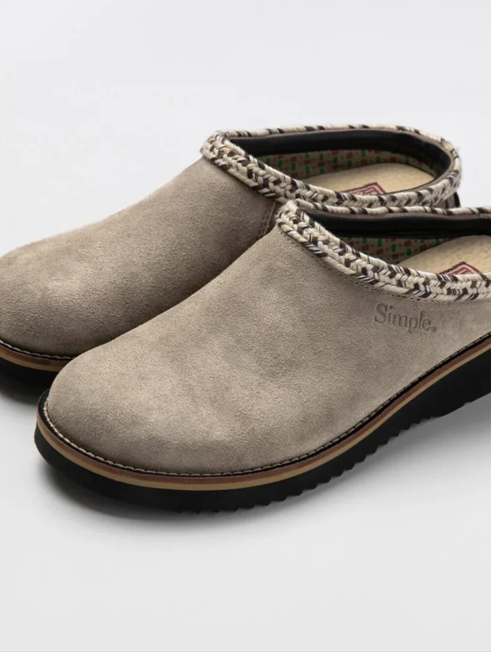 Simple Women's Suede Clog in Taupe